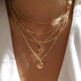 Collar vintage de varios estilos en color dorado nuevo para mujer, conjunto de collares con colgante de cristal multicapa de estilo bohemio y moderno, regalos de joyería