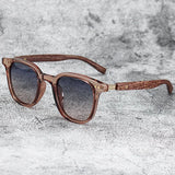 MOONBIFFY Retro Wood Grain Polarized Sunglasses – Trendy UV400 Eyewear for Men & Women