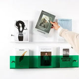 Estante de almacenamiento de acrílico transparente para montaje en pared: organizador elegante para libros, revistas y más
