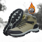 Men's Waterproof Winter Boots - Warm Ankle Snow Boots with Non-Slip Sole