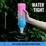 Botella de agua plegable para deportes al aire libre: portátil, apta para uso alimentario, a prueba de fugas para correr, hacer senderismo y andar en bicicleta