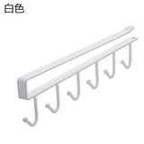 Stainless Steel Kitchen Mug Holder - Wall-Mounted Coffee Cup Rack with 6 Hooks