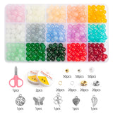 28-Color Glass Beads DIY Jewelry Making Kit – 8mm Round Crystal Beads with Accessories