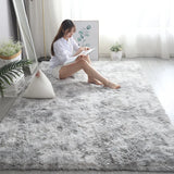 Plush Gray Area Rug - Soft Anti-Slip Carpet for Living Room & Bedroom