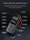 Portable Electric Air Pump with Tire Inflator, Pressure Gauge & Emergency Light