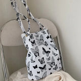Bolso de mano grande e informal elegante de estilo coreano, bolso de hombro con estampado de leopardo para mujer, bolso de lona, ​​nuevo bolso de compras, bolso de mano con estampado de estudiante, bolsa para mujer