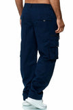 Men's Casual Cargo Pants with Zip and Side Pockets – Lightweight Polyester for Comfort and Durability