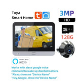 Cámara de puerta con mirilla WiFi Tuya con detección de movimiento y visión nocturna: visor de puerta con video inalámbrico de 3 MP