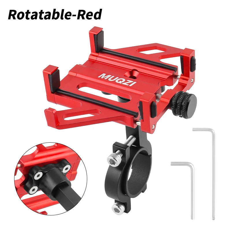 MUQZI Bike Phone Mount – 360° Adjustable, Durable Aluminum Alloy Holder for Bicycles and Motorcycles