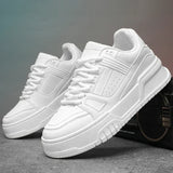 Men’s Height-Increasing Breathable Casual Sneakers – Lace-Up Artificial Leather Shoes for Spring & Autumn