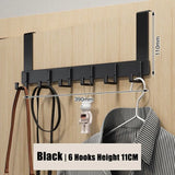 Perchero organizador de 6 ganchos para colgar sobre la puerta: percha para abrigos, sombreros, toallas, artículos de baño y cocina