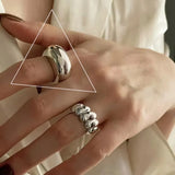 Adjustable Vintage Chain Ring – 925 Sterling Silver Open Ring for Women & Men
