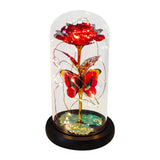 LED Galaxy Rose in Glass Dome - Eternal Flower Gift for Valentine's Day & Weddings