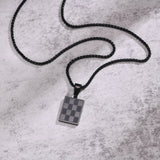 Stainless Steel Military Dog Tag Necklace for Men – Black & Silver with Box Chain