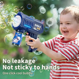 10-Hole Electric Bubble Gun for Kids - Automatic Bubble Blower with Flashing Lights
