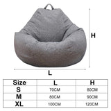 Large Cotton Bean Bag Chair Cover – No-Fill, Comfortable Floor Lounger for Adults