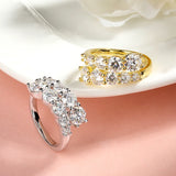 10-Stone Moissanite Eternity Band – D Color VVS1 Wedding Ring in Sterling Silver