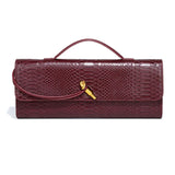 Women’s Serpentine PU Leather Baguette Bag – Fashion Shoulder Purse with Interior Pockets