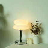 Lámpara de mesa de cristal Macaron: luz nocturna con atenuación tricromática para un ambiente acogedor