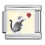 DIY Cartoon Cat Italian Charm Links for Stainless Steel Bracelets – Trendy Modular Jewelry Accessories