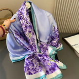 Bufanda tipo hijab de seda satinada con diseño para mujer, bufanda de verano a la moda con protección solar para la playa, pañuelo para la cabeza para mujer, nuevo