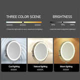 Wall-Mounted LED Makeup Mirror with Magnification and Dual-Sided Swivel