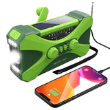 10000mAh Emergency Solar Hand Crank Weather Radio with Dual Stereo Speakers, Phone Charger, LED Flashlight & SOS Alert