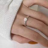 Adjustable Vintage Chain Ring – 925 Sterling Silver Open Ring for Women & Men