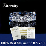 Moissanite Wedding Band – 925 Sterling Silver Diamond-Test Pass Ring for Women