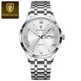 Men's Luxury Stainless Steel Watch – Waterproof, Luminous, Date & Week Display
