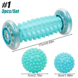 Spiky Massage Ball & Foot Roller Set - Deep Tissue Therapy for Plantar Fasciitis & Muscle Pain