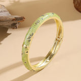 Vintage Flower Cloisonné Bangle Bracelet for Women