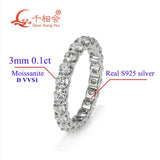 2mm Moissanite Eternity Band - 925 Sterling Silver Wedding Ring for Women