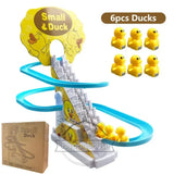 Electric Duck Climbing Toy - Musical LED Slide Track for Toddlers