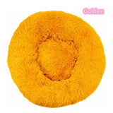 Plush Donut Cat Bed - Super Soft Washable Pet Nest (5 Sizes, 20 Colors)