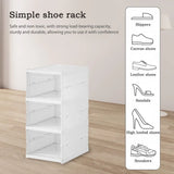 Caja de almacenamiento de zapatos plegable de 3/6 capas: organizador de zapatillas transparente apilable