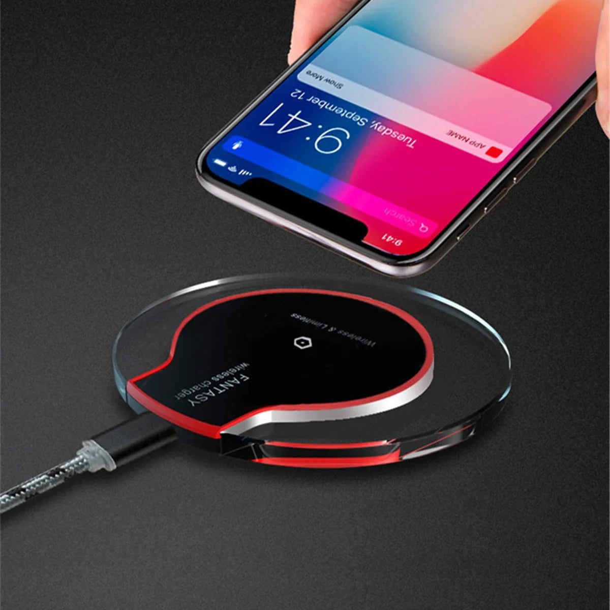 Cargador inalámbrico rápido de 100 W: cargador ultrafino de alta velocidad para iPhone y Android