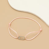 Adjustable Rope Chain Bracelet with Geometric Design and Cubic Zirconia – Classic Fashion Jewelry for Women