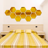 Pegatinas de pared con espejos hexagonales en 3D: decoración moderna para el hogar