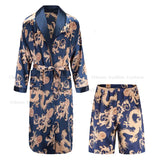 Men’s Traditional Chinese Pajama Set – Lightweight Vintage Sleepwear with Turn-Down Collar