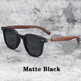 Vintage Wooden Frame Sunglasses for Men & Women – Classic Mirror Lens UV Protection Shades