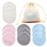 12-Pack Reusable Bamboo Makeup Remover Pads – Eco-Friendly & Gentle Facial Cleansing Rounds