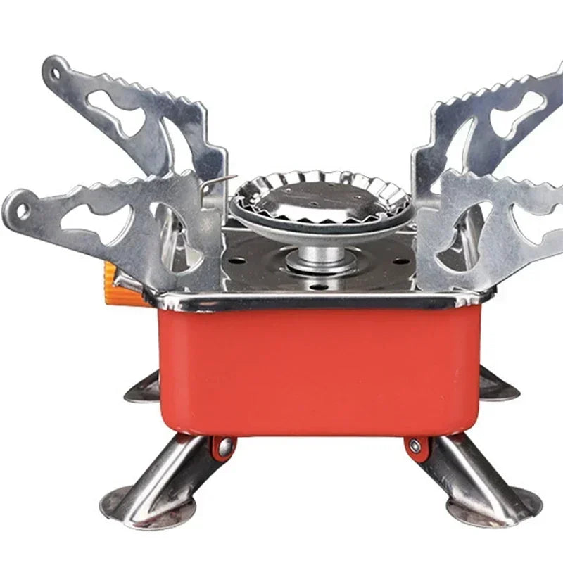 Portable Windproof Camping Stove - Compact Folding Gas Burner for Outdoor Cooking