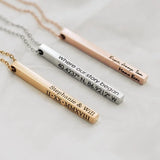 Personalized Coordinate Bracelet & Bar Necklace Set for Men & Women