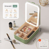 Foldable LED Makeup Mirror with Storage – Portable Vanity Mirror for Travel & Home