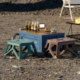 Portable Folding Camping Storage Box with Bench and Chopping Board