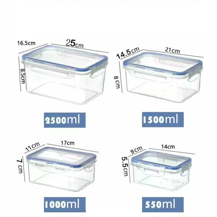 Airtight Plastic Food Storage Container with Lid – Microwave-Safe Fridge Organizer Box