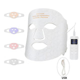 4-Color Silicone LED Face & Neck Light Therapy Mask for Anti-Aging, Acne, and Skin Rejuvenation