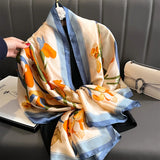 Bufanda tipo hijab de seda satinada con diseño para mujer, bufanda de verano a la moda con protección solar para la playa, pañuelo para la cabeza para mujer, nuevo