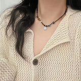 Collar de mariposa con cuentas de estilo chino: elegante cadena de clavícula de verano para mujer